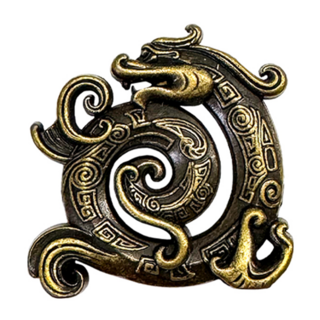 財神小舖 祥龍聚福 線香座小 青銅色 祥龍造型 線香盤 香爐, 4.5 x 3.8 x 0.8cm