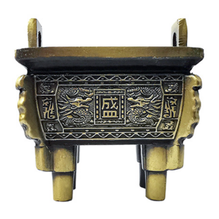 財神小舖 雙龍鼎 線香爐 小 青銅色 TTLS-1106-2 古典居家擺飾, 1個