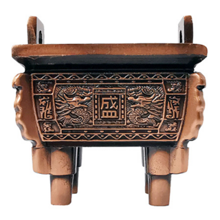 財神小舖 雙龍鼎 小 TTLS-1106-1 古銅色 迷你香爐, 1個
