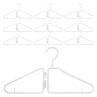 코코로이 공간절약 접이식 옷걸이, 화이트, 10개