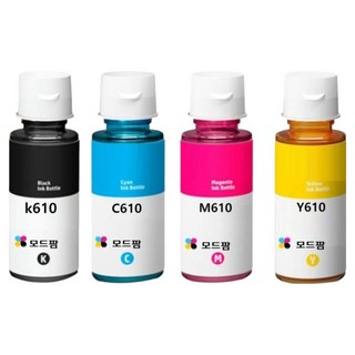 모드팜 삼성 호환잉크 4종 세트 INK-K610 Y610 M610 C610, 검정, 노랑, 빨강, 파랑, 1세트