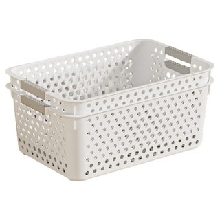 에이델라 잡동사니 멀티 수납 바구니, 화이트, 2개