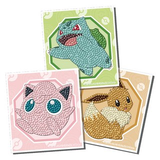 토이앤퍼즐 포켓몬스터 안녕 친구들 스티커 보석십자수 DIY키트 3종 세트, 혼합색상, 1세트