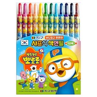 지구화학 뽀로로 샤프식 색연필 12종 세트, 12색, 1개