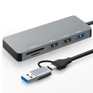 Home Planet 5口 多功能集線器 C轉A雙接口, HUB5C-A, 1個