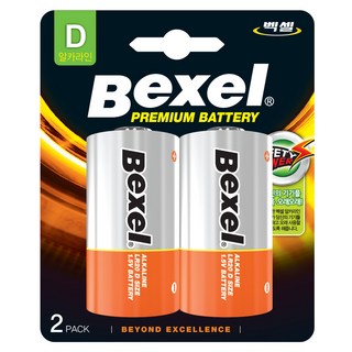 벡셀 알카라인 D형 건전지 LR20, 2개입, 1개