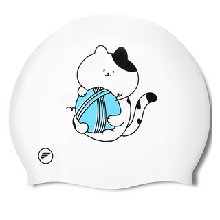 Fiload 成人矽膠設計款泳帽 FTSC-321, 1個, 貓咪藍