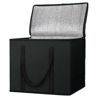 마리포레 대용량 접이식 보온보냉가방, 블랙, 1세트