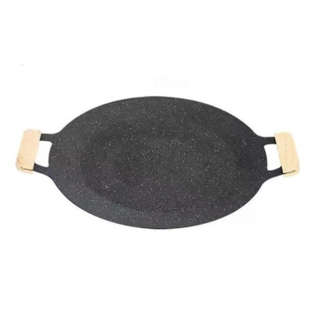 Cooksy 天然麥飯石烤肉盤 無煙設計/中秋烤肉組/家庭戶外燒烤專用/韓式不沾電磁爐烤盤, 1個, 28cm
