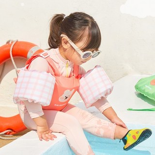 키키쿼카 아동용 멜로우 체크 암링자켓, 코랄, 1개