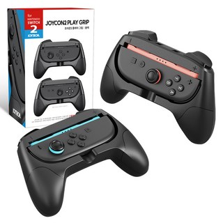 JOYTRON 任天堂 Switch 2 Joy-Con 2 遊戲握把 2入組, SW2-GRIP01, 黑色, 1個