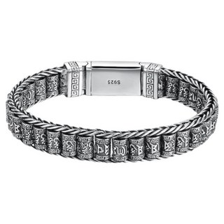 Eopik 六字真言 全體 唵嘛呢叭咪吽 手鍊 手腕 22cm x 手鍊寬 1.5cm, 1個, 混合色