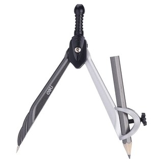 델리 연필식 휴대용 컴퍼스 실버, 1개