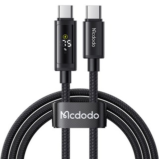 Mcdodo 麥多多 Type-C to Type-C 雙資訊顯示 PD快速充電線, 黑色, 1.2m, 1個