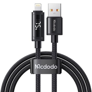 Mcdodo 麥多多 Type-A-Apple 8-pin 雙資訊顯示高速充電線, 1個, 黑色, 1.2m