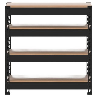 SPEEDRACK 韓國製造免螺絲組裝式鐵製角鋼層架, 4層, 黑色