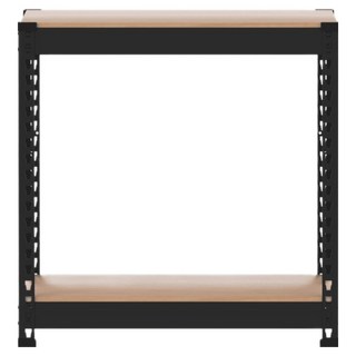 SPEEDRACK 韓國製造免螺絲組裝式鐵製角鋼層架, 黑色, 2層