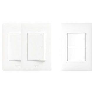 Legrand 羅格朗 Apella Simple 1聯開關 2入 + 2聯開關組合 白色, 1套