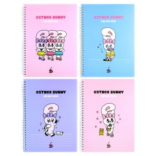 Esther Bunny PP封面 B5 橫線筆記本 4款套組, 1套, 紫色, 粉紅色, 白粉色, 黃藍色