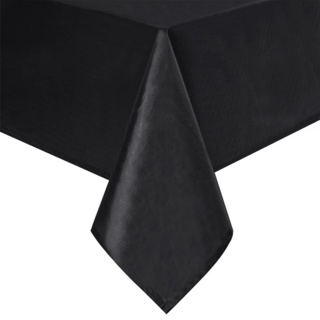 AHOYE 緞面防皺桌巾, 200 x 145cm, 黑色, 1個