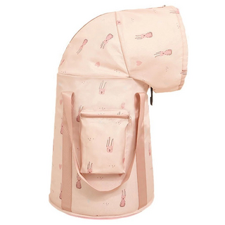 SUNORO 熏蒸泡三合一加高折疊保溫泡腳桶 72cm過膝款, 粉色兔子, 1個