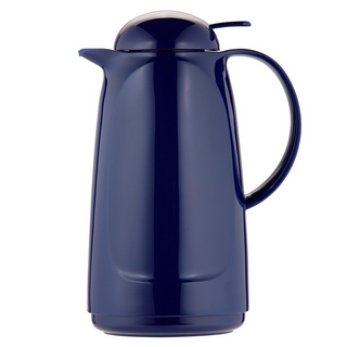 helios 海利歐斯 vacuum jug 玻璃內膽保溫壺 藍色 1L 保溫保冷皆宜, 1個