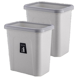 廚房掛式推蓋垃圾桶 2個, 淺灰色, 1層