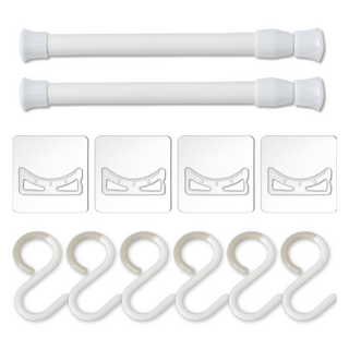 에너바인 욕실 미니 압축봉 2p + 홀더 4p + S고리 6p 세트, 화이트
