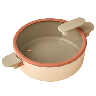 LocknLock 樂扣樂扣 Suit Bric系列 雙耳湯鍋 IH電磁爐適用, 22cm, 1個, 白色