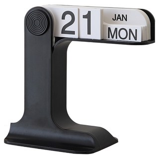 Pick&Home 高級桌上型萬年曆 簡約日曆, 1個, 黑色