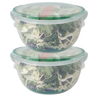 나누담 원형 야채 물빠짐 샐러드볼 밀폐용기, 2개, 1.67L