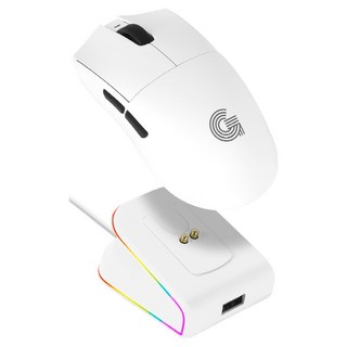 지클릭커 슈퍼히어로 OP200 르캄프 MASTER 초경량 8K 유무선 게이밍 마우스, 화이트