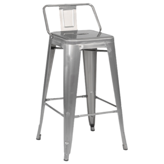 E-home Myth密斯工業風金屬低背吧檯椅 座高66cm 鐵元色, 1個