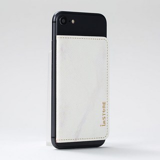imSTONE 手機防盜石革磁吸式卡套, 白大理石, 1個