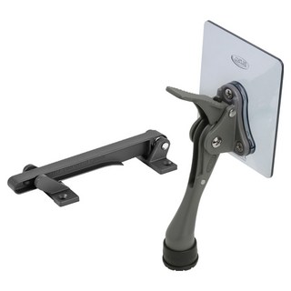 LIVINGiF 玄關門安全扣 深灰色 + 黏貼式馬蹄門擋 深灰色套組, 1套