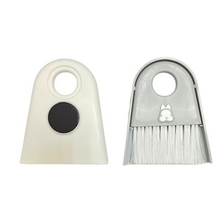 ECHO 小兔造型吸鐵迷你掃帚組, 白色/灰色, 1組