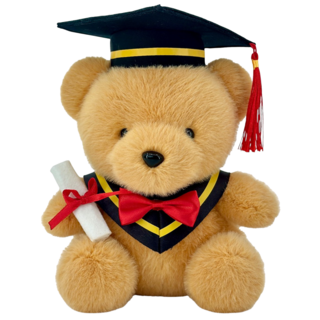 AllBeMine 歐比邁 畢業熊 新款毛絨 1088058-1 7吋, 淺棕色, 18cm, 1個