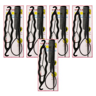 小麥購物 編髮工具5件組 D144 17g, 5組, 黑色