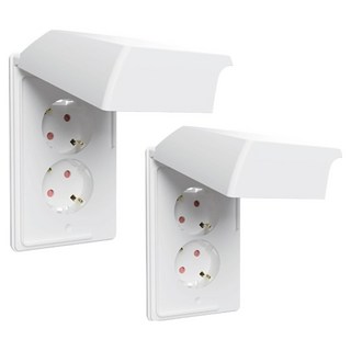 Legrand 羅格朗 Apella White Simple 防水2孔直立型45度防滴型嵌入式插座, 2個