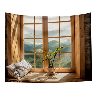 半島良品 居家裝飾掛布, 窗景-陽光盆裁