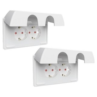 Legrand 羅格朗 Apella白色 Simple 防雨 2孔 橫式嵌入式插座 防滴型, 2個