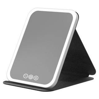 咪咪購物 LED折疊化妝鏡 大(22 x 16cm), 黑色