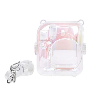拍立得背帶繩相機收納保護水晶殼 mini12適用 幻彩透明, 1個, 單一商品