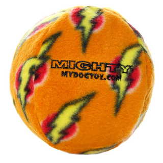 MIGHTY 2-IN-1系列 狗狗玩具球 耐用發聲球, 1個, 閃電橘, 直經10cm