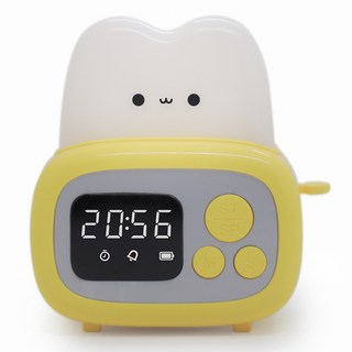 E.B.MADE 超萌兩用烤吐司鬧鐘小夜燈 TS-03 奶油黃, 療癒造型, 伴眠小夜燈