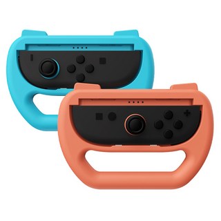 HOHOO 任天堂 Switch 2 Joy-Con 賽車方向盤 握把 保護殼 瑪利歐賽車 旋轉方向盤, 2個, 單一商品, 黑色