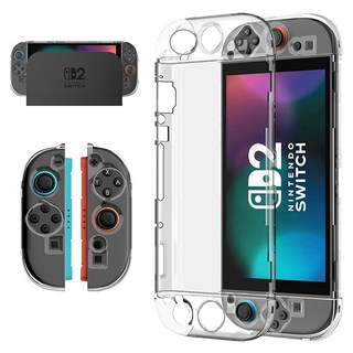 HOHOO 任天堂 Switch 2 硬殼保護套 纖薄全包覆 透明貼合款, 1個, 單一商品, 透明