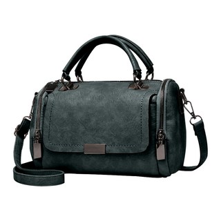 簡約多隔層肩背手提枕頭包, 綠色