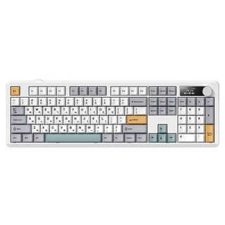 프리플로우 아콘 104키 노브 LCD 풀배열 유무선 기계식 키보드 저소음 눈송이, 메카닉, AK74, 저소음 눈송이축