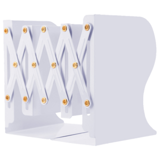 收納部屋 無印風鐵藝伸縮書架 白色 1層 桌面書架 書擋, 小型